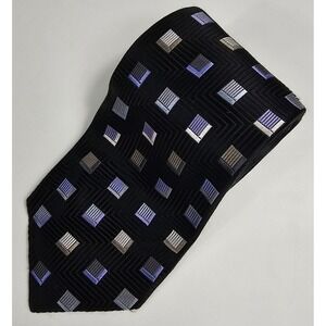 XMI PLATINUM Tie All Silk Imported From England Hand Made Black Blue Purple Gold